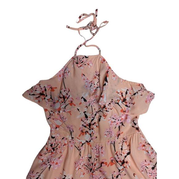 Cupcakes & Cashmere Pink Dress Corralyn Floral Halter Mini Ruffle Bohemian 2 - Picture 6 of 6